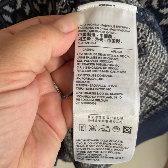 Levi's Blue Crewneck Sweater with Nordic Pattern - Picture 6 of 10